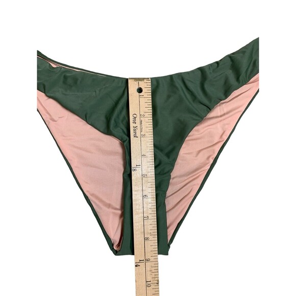 New! J.Crew Bikini Bottom Women’s Med Curved Waist Cheeky Safari Green BC125 - Picture 4 of 7